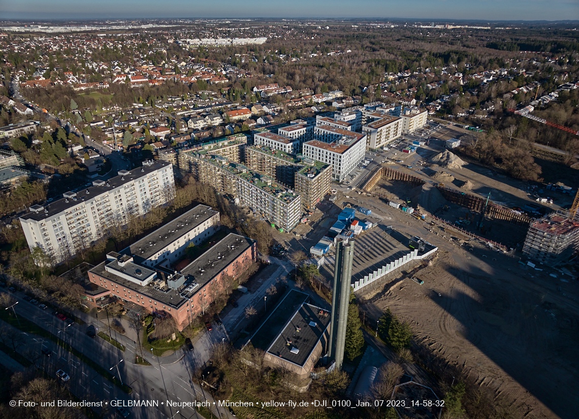 07.01.2023 - Baustelle zum Alexisquartier und Pandion Verde in Neuperlach